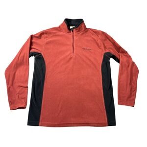 Columbia Men's‎ Medium Klamath Range II Half Zip Fleece Pullover Red Black